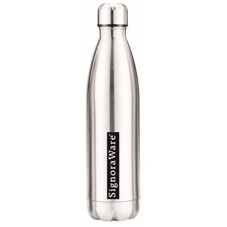Signoraware Aace Stainless Steel Fridge Water Bottle - Cola, 1 Litre