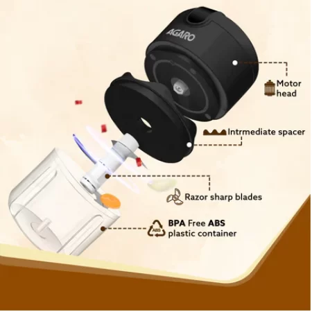 AGARO Elite Rechargeable Mini Electric Chopper 250ml AGARO Elite Rechargeable Mini Electric Chopper 250ml