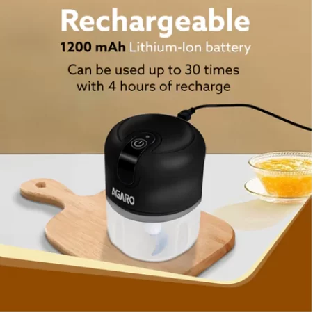 AGARO Elite Rechargeable Mini Electric Chopper 250ml AGARO Elite Rechargeable Mini Electric Chopper 250ml