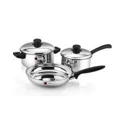 Butterfly Stainless Steel Cookware Set, 3-Piece, Silver Butterfly Stainless Steel Cookware Set, 3-Piece, Silver
