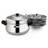LLM Stainless Steel Idly Cooker Curve Set with 4 Plates