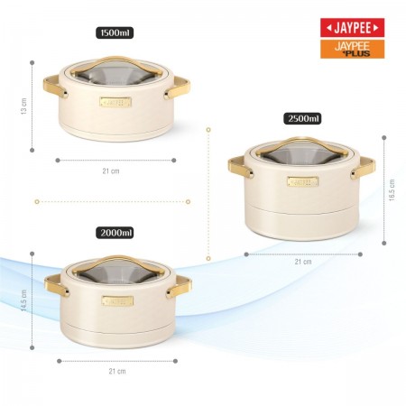 JAYPEE Luxura Klass Casserole 3-Piece Set JAYPEE Luxura Klass Casserole 3-Piece Set