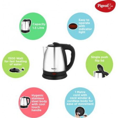 Pigeon Electric Kettle 1.5 Liter Stainless Steel