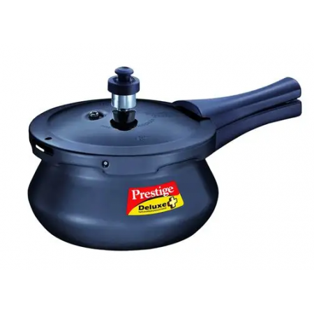 Prestige Deluxe Plus Hard Anodised Handi Pressure Cooker 2 Liter Black