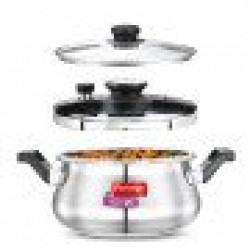 Prestige Clip-On Stainless Steel Pressure Cooker Handi- 5 Litre Prestige Clip-On Stainless Steel Pressure Cooker Handi- 5 Litre