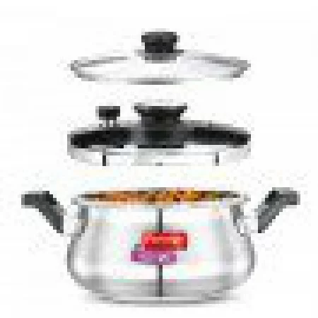 Prestige Clip-On Stainless Steel Pressure Cooker Handi- 5 Litre Prestige Clip-On Stainless Steel Pressure Cooker Handi- 5 Litre