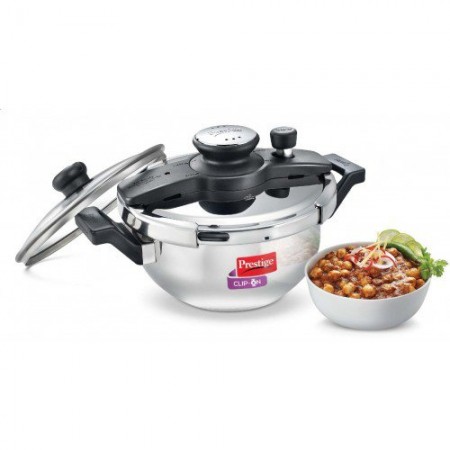 Prestige Clip on Stainless Steel Kadai pressure cooker Universal Lid along and glass lid with ladle holder