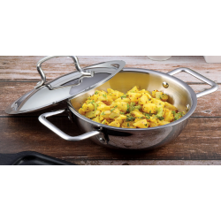 KRAFT By Vinod Futuretec Triply Stainless Steel Extra DEEP Kadai 18cm 1.1 Ltr KRAFT By Vinod Futuretec Triply Stainless Steel Extra DEEP Kadai 18cm 1.1 Ltr