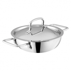 KRAFT By Vinod Futuretec Triply Stainless Steel Extra DEEP Kadai 18cm 1.1 Ltr KRAFT By Vinod Futuretec Triply Stainless Steel Extra DEEP Kadai 18cm 1.1 Ltr