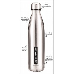 Signoraware Aace Stainless Steel Fridge Water Bottle - Cola, 1 Litre Signoraware Aace Stainless Steel Fridge Water Bottle - Cola, 1 Litre
