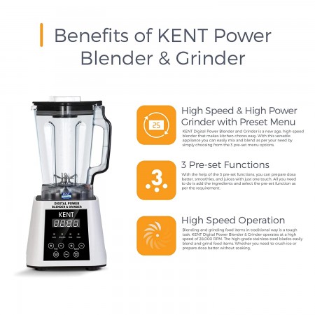 Kent 16027 2500-Watt Digital Power Blender with Jar