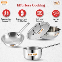 Kraft Futuretec Triply Stainless Steel Cookware Set Kraft Futuretec Triply Stainless Steel Cookware Set