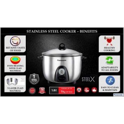 Panasonic Stainless Steel Electric Rice Cooker SR-G18 SUS Panasonic Stainless Steel Electric Rice Cooker SR-G18 SUS