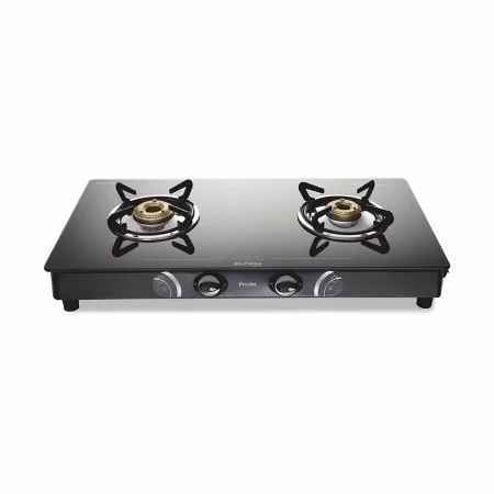 Preethi Blu Flame Gleam Glass Top 2-Burner Gas Stove Preethi Blu Flame Gleam Glass Top 2-Burner Gas Stove