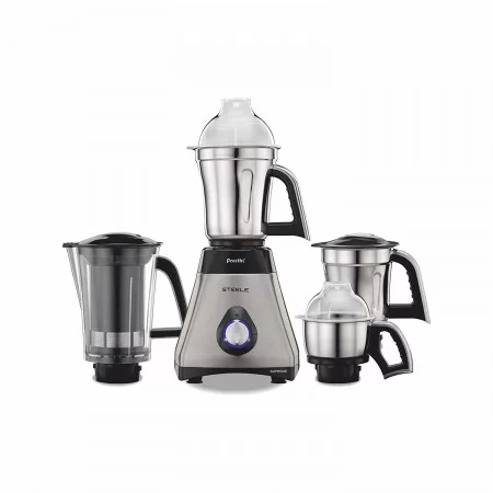 Preethi Steel Supreme MG-208 Mixer Grinder, 750W, 4 Jars (Silver/ Black) Preethi Steel Supreme MG-208 Mixer Grinder, 750W, 4 Jars (Silver/ Black)
