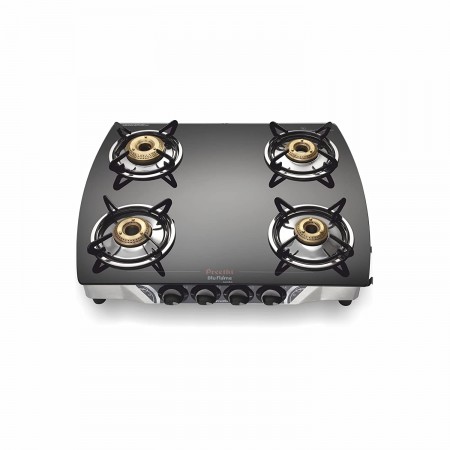 Preethi Blu Flame Glass Top 4 Burner Gas Stove, Manual Ignition