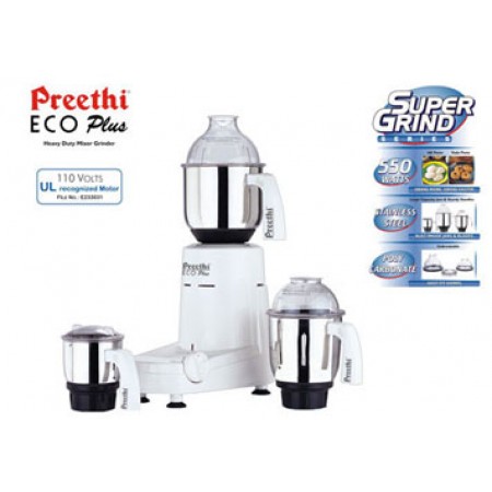Preethi Eco Plus 110 Volts Mixer Grinder  For USA CANADA
