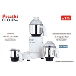 Preethi Eco Plus 110 Volts Mixer Grinder  For USA CANADA Preethi Eco Plus 110 Volts Mixer Grinder  For USA CANADA
