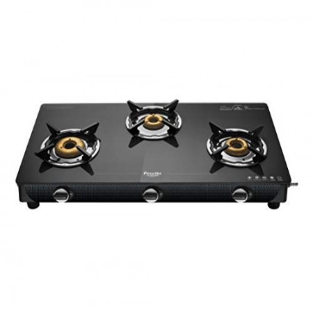 Preethi Valentino Glass Top 3 Burner Gas Stove