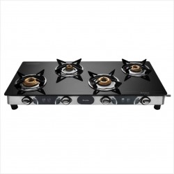 Preethi Blu-flame Stainless Steel Jumbo Max Glass Top Gas Stove with 4 Burner