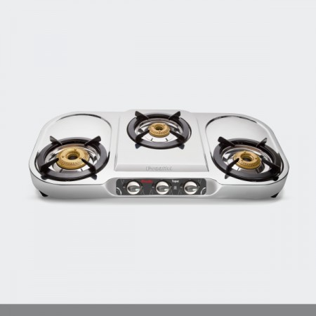 Preethi Topaz 3 Burner Stainless Steel Gas Stove