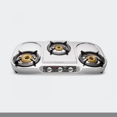 Preethi Topaz 3 Burner Stainless Steel Gas Stove Preethi Topaz 3 Burner Stainless Steel Gas Stove