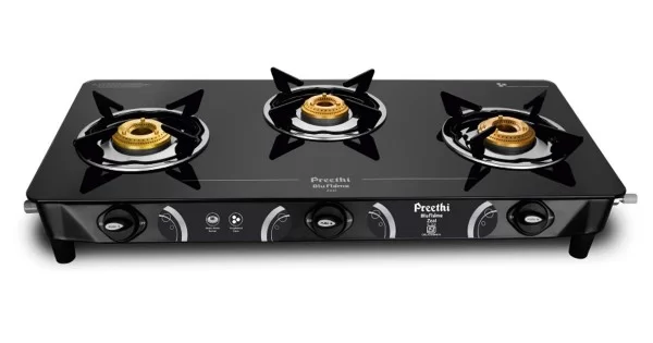 Preethi GTS124 Zeal Glass Top 3 Burner Gas Stove Manual