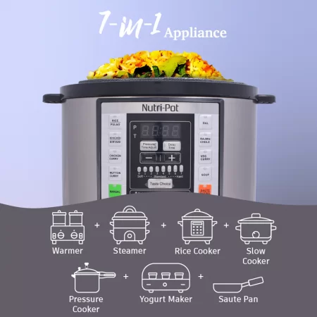 Wonderchef Nutri-Pot 6L Electric Pressure Cooker with 7-in-1 Functions Wonderchef Nutri-Pot 6L Electric Pressure Cooker with 7-in-1 Functions