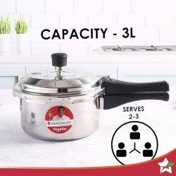 Wonderchef Nigella Tri-Ply Outer Lid Pressure Cooker 3Liter Wonderchef Nigella Tri-Ply Outer Lid Pressure Cooker 3Liter