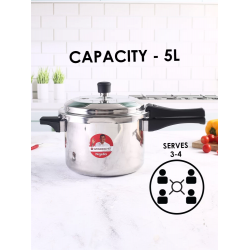 Wonderchef Nigella Tri-Ply Outer Lid Pressure Cooker 5Liter Wonderchef Nigella Tri-Ply Outer Lid Pressure Cooker 5Liter